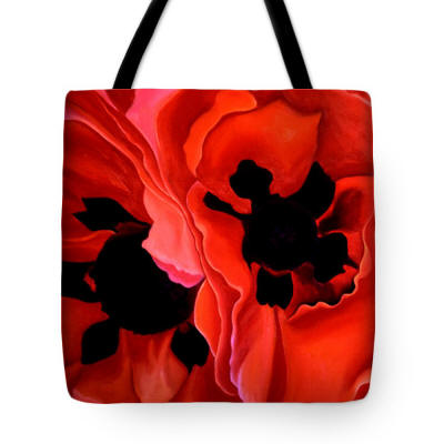 Tote Bag - Georgia's Double Poppy by Anni Adkins