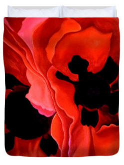 Fleece Blanket- Georgia O'keeffe Double Poppy by Anni Adkins