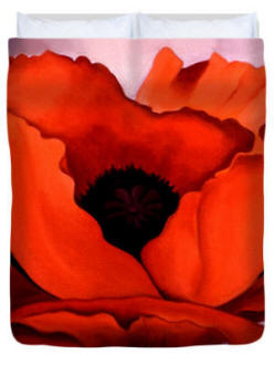 Fleece Blanket- Georgia O'keeffe Poppy by Anni Adkins