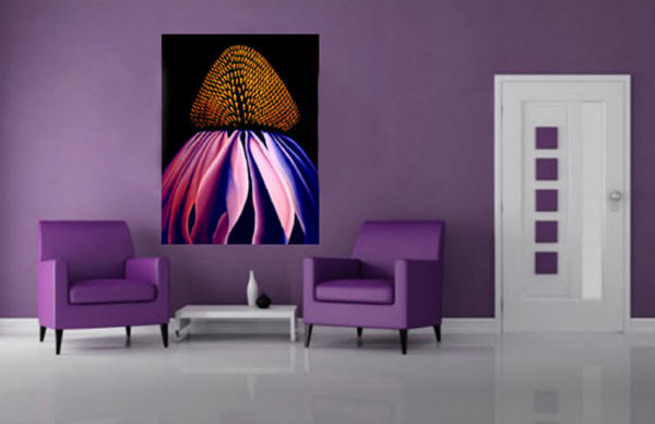 Echinacea Flower Piainting by Anni Adkins