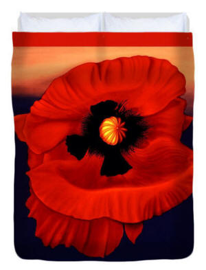 Duvet cover - Desert Poppy by Artist Anni Adkins