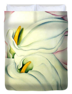 Duvet cover - Georgia's Calla Lily by Artist Anni Adkins