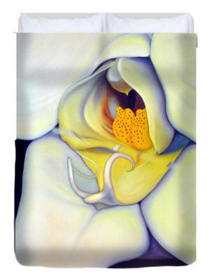Duvet cover - Orchid Mouth by Artist Anni Adkins