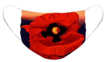 Face Mask Desert Poppy by Anni Adkins