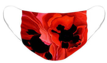 Face Mask Georgia Okeeffe's Double Poppy by Anni Adkins