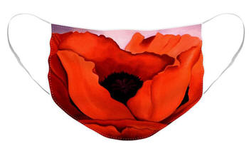 Face Mask Georgia Okeeffe's Poppy by Anni Adkins