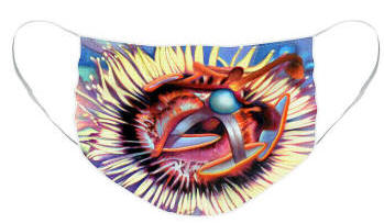 Face Mask Passion Flower by Anni Adkins