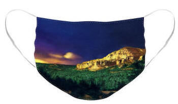 Face Mask - Sedona Sunset Hand Tinted Photograph by Joe Hoocer and Anni Adkins
