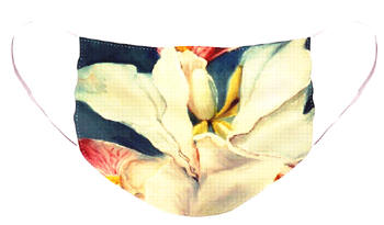 Face Mask White Iris by Anni Adkins