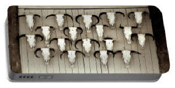 Portable Phoe Charger - Cattle Call Black and White Photo by Joe Hoover