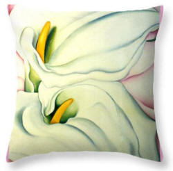 Designer Pillow Georgia's  Calla Lily - Flower Painting  by Anni Adkins