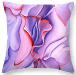 Designer Throw Pillow - Gerogia's Sweet Peas by artist Anni Adkins