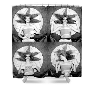 Shower Curtain - Kelly-4-shot - Black and White Photo by Joe Hoover