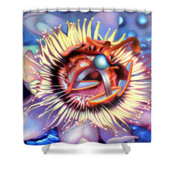 shower curtain passion flower