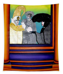 Tapestry - The Jester , Carnival of Venice by Anni Adkins