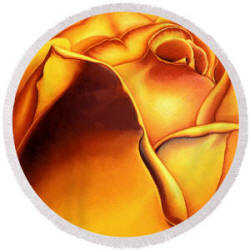 Round Beach Towel Peach Rose by Anni