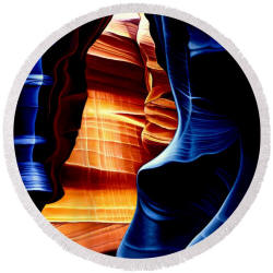 Round Beach Towel - Antelope Canyon Arizona by Artist Anni Adkins