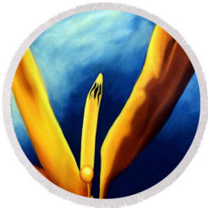 Round beach towel -  Bird of Paradise