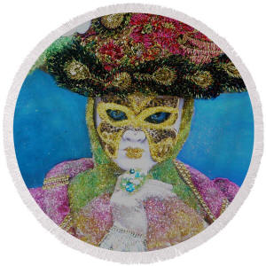 Round Beach Towel - Contessa - The Carnival of Venice