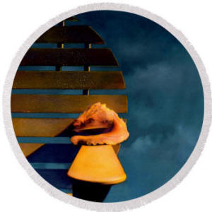 Round Beach Towel The Shell and the Stom by Joe Hoover & Anni Adkins