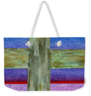 Weekender Bag - Blue Cross by Artist Anni Adkins