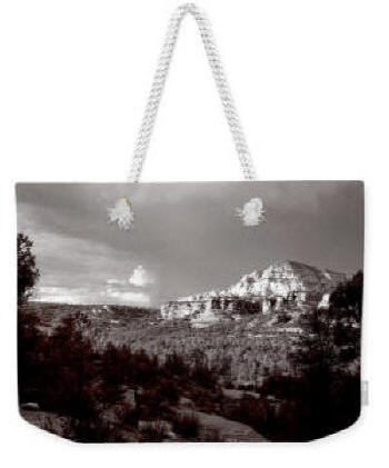 WEEKENDER BAG - Sedona Sunset, Black and White Photograph by Joe Hoover