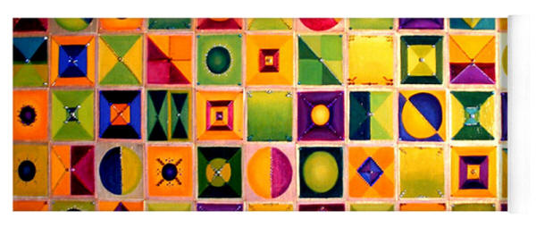 Yoga Matt Woven Farmland by Artist Anni Adkins