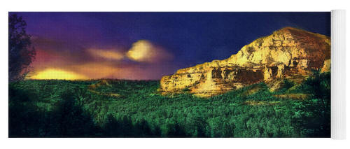 Yoga Matt - Sedona Sunset Hand Tinted Photograph by Joe Hoocer and Anni Adkins
