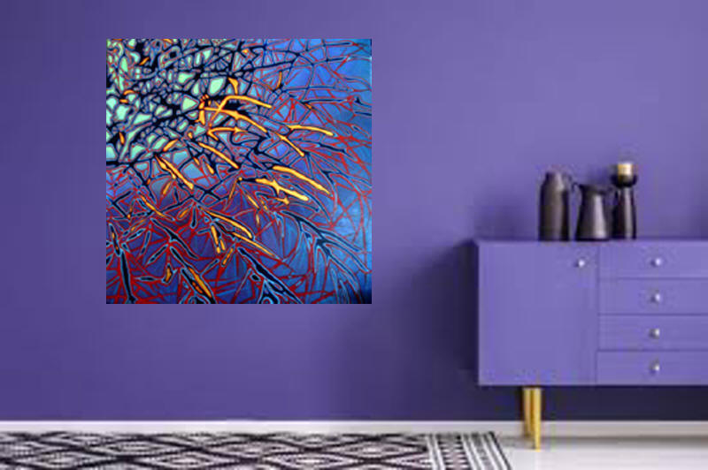 Barrel Cactus Mixed Media Painting - by Artist-Designer Anni Adkins