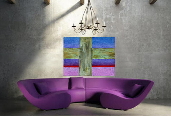 Blue Cross by Artist Anni Adkins