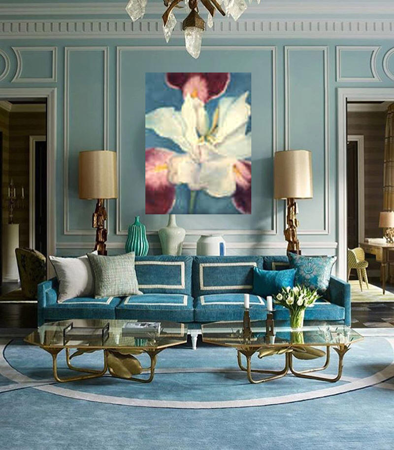 white iris art room setting