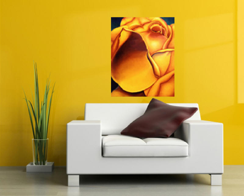 Yellow Rose Painting by Anni Adkins