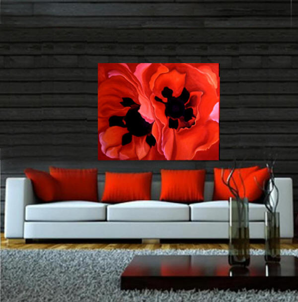 Georgia O'Keeffe Duble Poppy by artist Anni Adkins